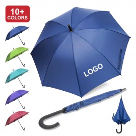 Handle Automatic Gift Advertising Umbrella Black Coating Pongee with Logo