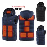 Custom Embroidered USB Charging Hooded Heated Vest - Warmth for Men and Women