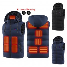 Custom Imprinted USB Charging Hooded Heated Vest - Warmth for Men and Women