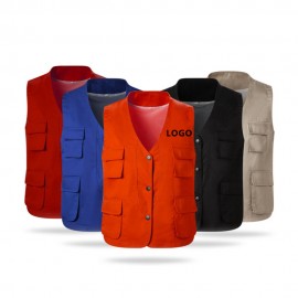 Button Work Vest Custom Imprinted  Button Work Vest Custom Imprinted
