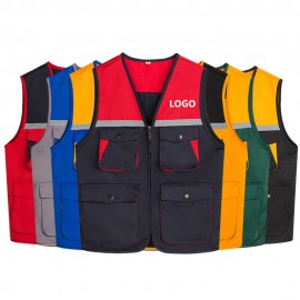 High Visibility Work Reflective Vest For Men Logo Printed