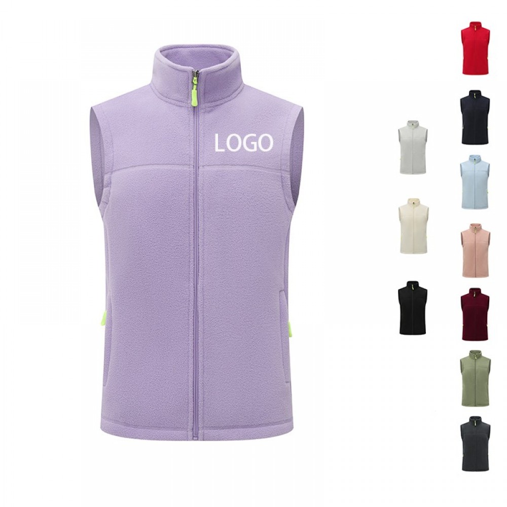 Custom Imprinted Autumn And Winter Stand Collar Fleece Vest