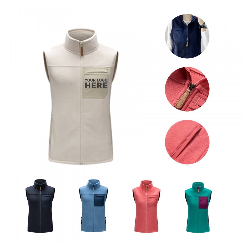 Logo Printed Fleece Vest Logo Printed Fleece Vest