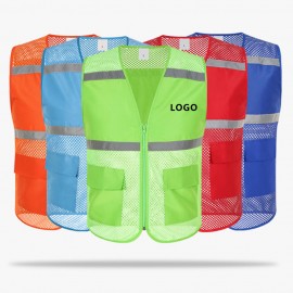 Logo Printed Unisex Reflective Volunteer Work Vest