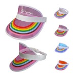 Custom Rainbow Color PVC Sun Visor Hat