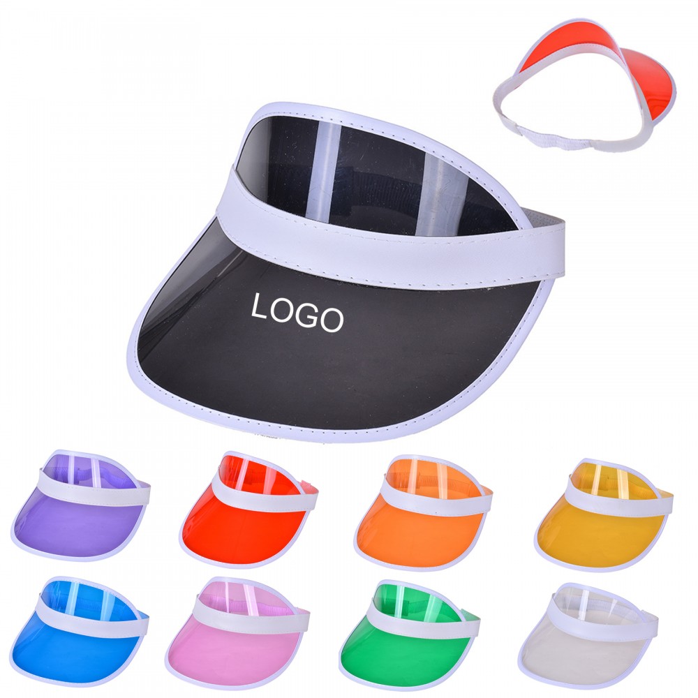Clear PVC Sun Sports Beach Empty Top Hat with Logo Clear PVC Sun Sports Beach Empty Top Hat with Logo