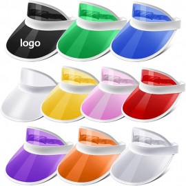 Customized Unisex Transparent Plastic Sun Visor Cap LOW MOQ