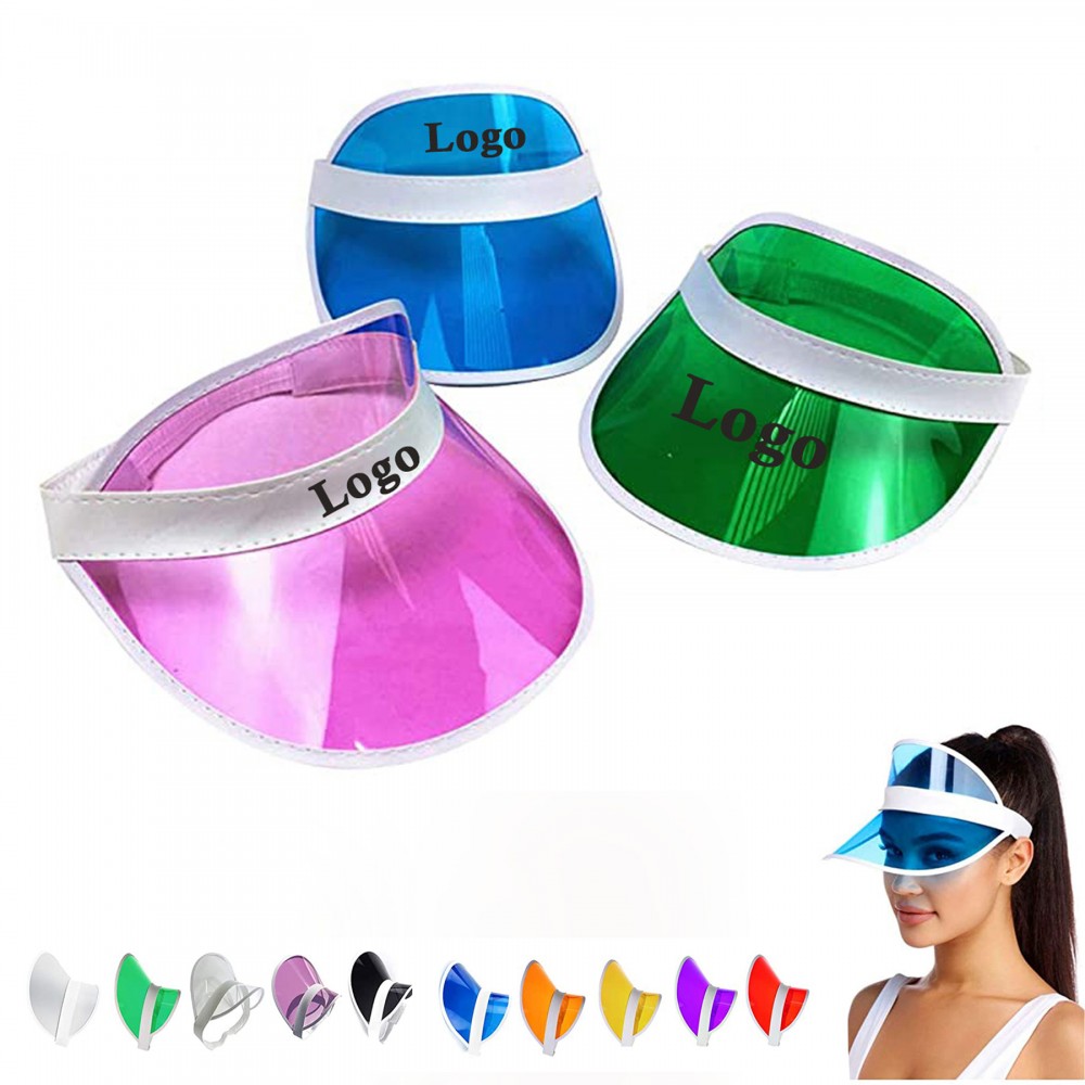 Candy Color PVC Sun Visors Hats Logo Printed Candy Color PVC Sun Visors Hats Logo Printed