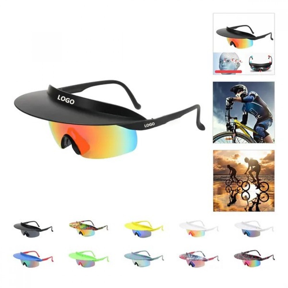 Outdoor Cycling Unisex Visor Sports Hat Sunglasses with Logo Outdoor Cycling Unisex Visor Sports Hat Sunglasses with Logo