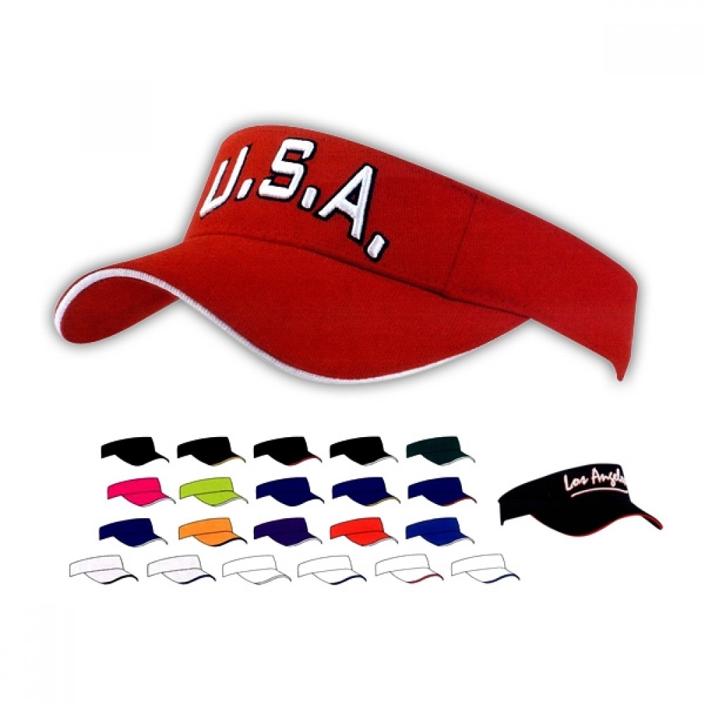 Logo Printed Cotton Sun Block Visor