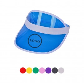 Customizable Water-Resistant PVC Sun Visor - UV Protection Adjustable Hat for Beach & Outdoor Sports with Logo