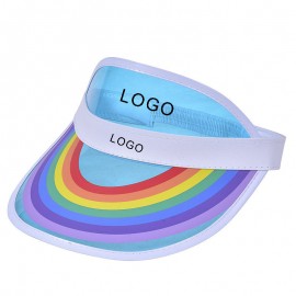 Rainbow Sun Visors Wide Brim Sport Beach with Logo