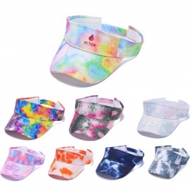 Tie Dye Sun Visor Hats with Logo