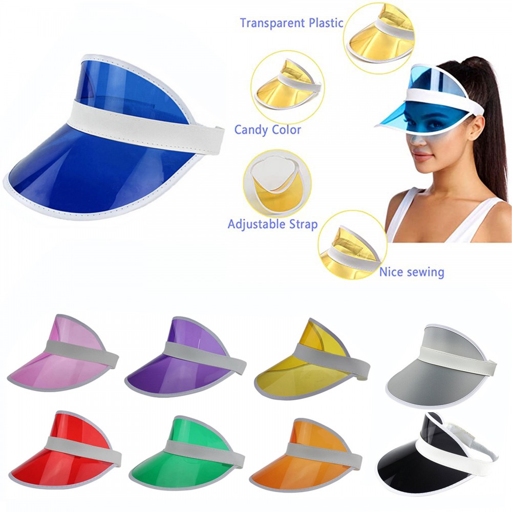 Custom Uv Protection Cap Transparent Sun Visors Hat