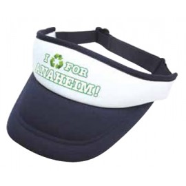 Polyester Foam Visor w/White Front with Logo  Polyester Foam Visor w/White Front with Logo