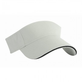 Headshots Lightweight Brushed Cotton Twill Sandwich Visor with Logo  Headshots Lightweight Brushed Cotton Twill Sandwich Visor with Logo