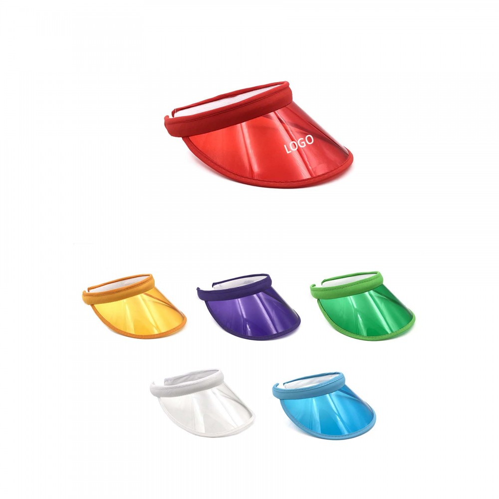 Sun Visor Hat Transparent PVC Plastic with Logo Sun Visor Hat Transparent PVC Plastic with Logo