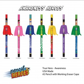 Logo Branded PENCIL HEROES - Awareness - Individually Bagged Assembled