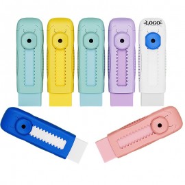 Custom 3-Inch Custom Slide-Out Retractable Soft Eraser with Plastic Sleeve
