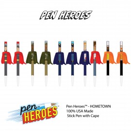 Personalized PEN HEROES with Cape - Hometown Series - (Individually Bagged - Assembled)
