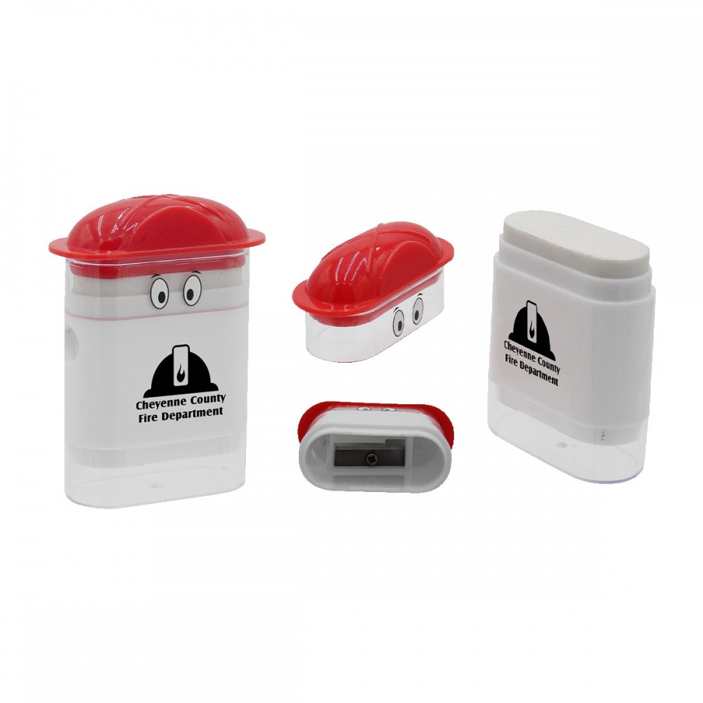 Custom Fire Chief Googly-Eyed Eraser/Sharpener