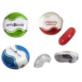 Round Pencil Sharpener Eraser Combo (Spot Color) with Logo