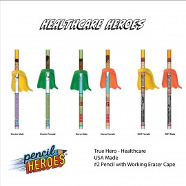 Logo Branded PENCIL HEROES - Healthcare - Individually Bagged Unassembled