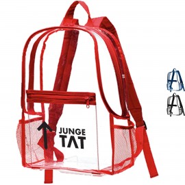 Customized Translucent Trek Clear Stadium Backpack w/ Mesh pocket (12" x 16" x 5")