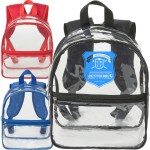 Stadium Approved Heavy Duty Cold-Resistant Clear Bag Transparent PVC Backpack (11.5"x9.5") with Logo