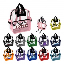 Rainbow Clear Vinyl Zippered Backpack with Logo