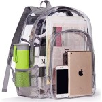 Heavy Duty Clear PVC Transparent Backpack (16.5"x14"x5.3") with Logo
