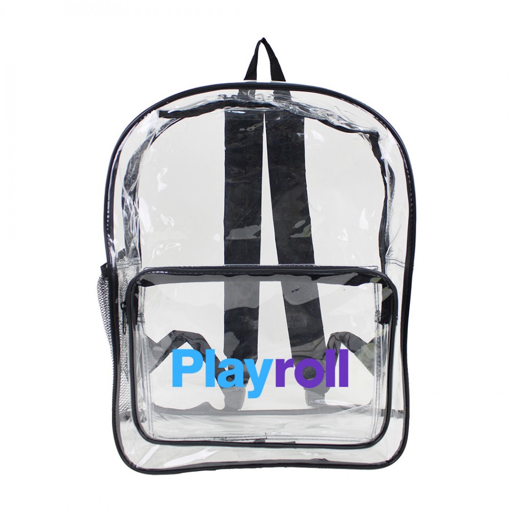 B-6446 - 17" Clear Security Backpack with Logo B-6446 - 17" Clear Security Backpack with Logo