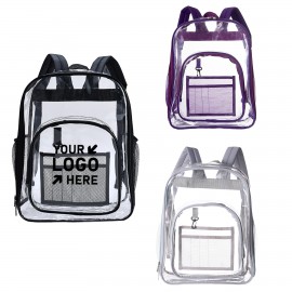 Heavy Duty Clear Backpack with Logo  Heavy Duty Clear Backpack with Logo