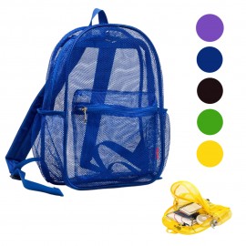 Transparent Lightweight Beach Mesh Backpack with Logo