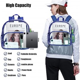 Custom Travel Heavy Duty Clear Bag PVC Transparent Backpack (12"x6")