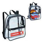 Customized Clear Vinyl Backpack with Black Trim