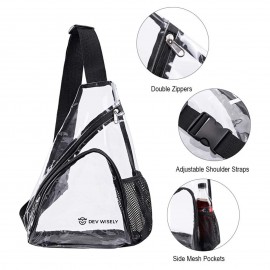 PVC Single Shoulder Crossbody Clear Chest Bag with Logo
