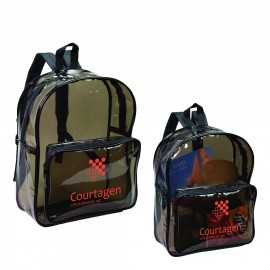 Transparent Black Vinyl Backpack with Logo