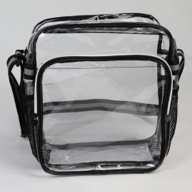 Personalized Clear Shoulder Bag with Multiple Zipper Pockets  Personalized Clear Shoulder Bag with Multiple Zipper Pockets