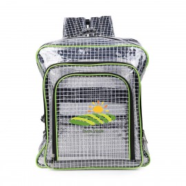 Transparent Grid Backpack with Logo