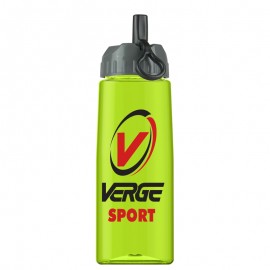 26 Oz. Transparent Flair Sports Bottle w/Flip Ring Lid with Logo