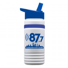 Custom 20 Oz. Upcycle Rpet Bottle w/Flip Straw Lid & Silicone Grip Band