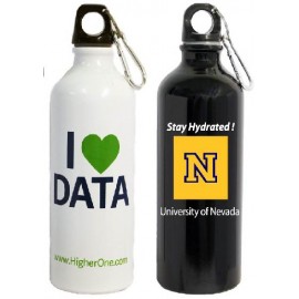 20 Oz. Aluminum Sports Water Bottle w/ Carabiner with Logo