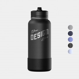 32 oz Hydrapeak Stainless Steel Insulated Sport Straw Water Bottle with Logo  32 oz Hydrapeak Stainless Steel Insulated Sport Straw Water Bottle with Logo