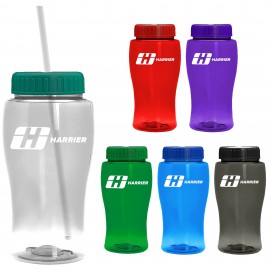 Customized 18 Oz. Pure-Poly Junior Sports Bottle w/Straw Lid