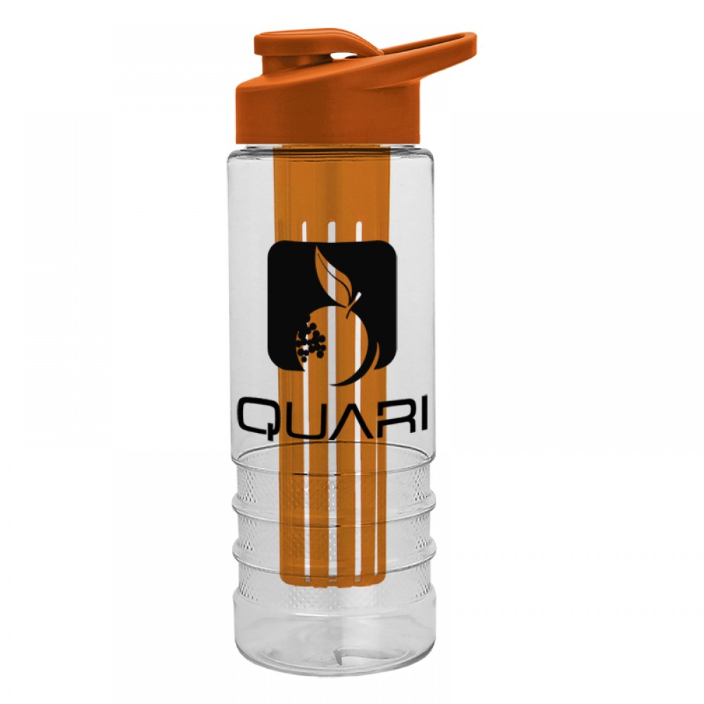 Customized 24 Oz. Salute Infuser Sports Bottle w/Drink-Thru Lid