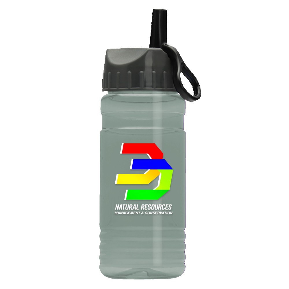 20 Oz. Upcycle Rpet Bottle w/Ring Straw Lid - Digital with Logo