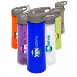 Plastic Sports Water Bottles with Drink Spout 22 oz with Logo