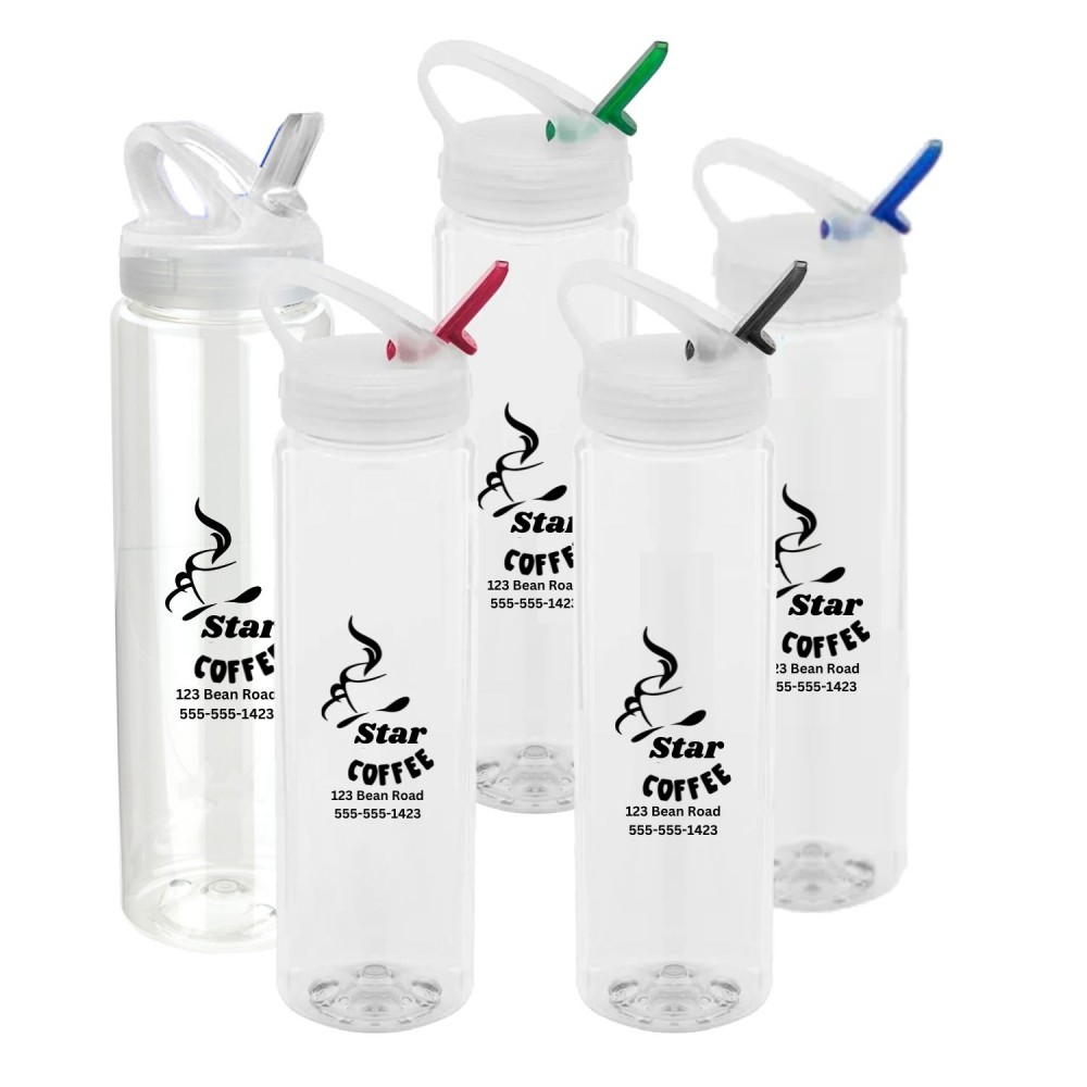32 Oz. PET Clear Bottle with Colored Spout with Logo 32 Oz. PET Clear Bottle with Colored Spout with Logo