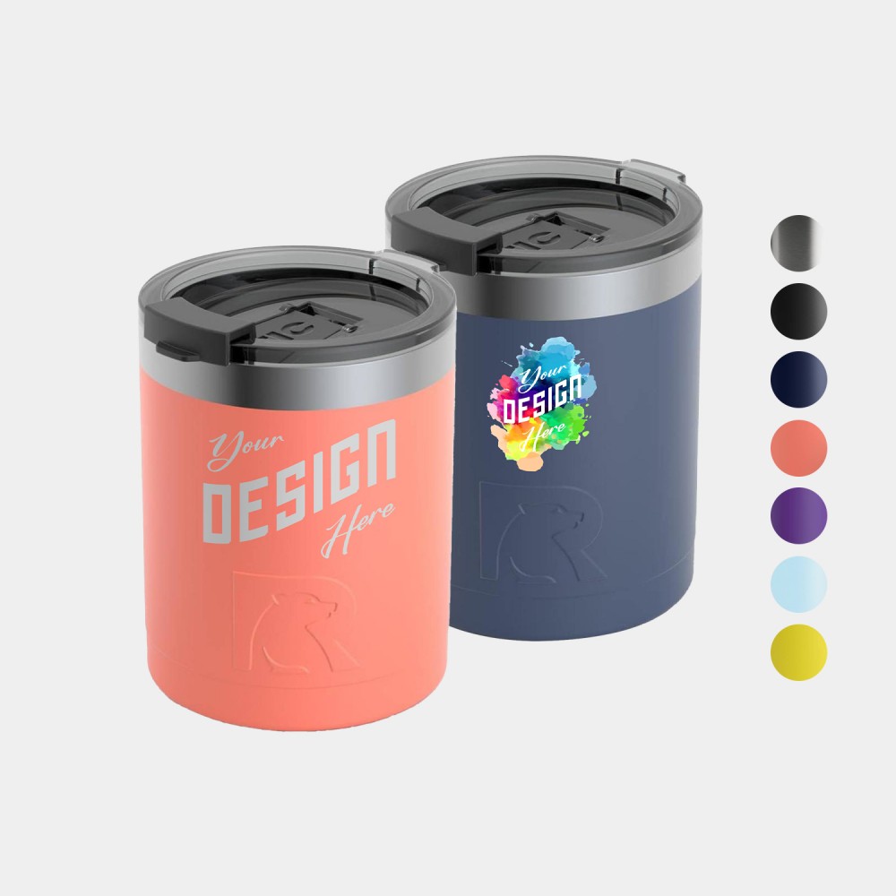 Custom 12 Oz RTIC Stainless Steel Vacuum Insulated Frostbite Lowball Tumbler
